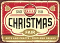 Christmas fair retro sign design layout