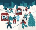 Christmas fair vector illustration Royalty Free Stock Photo