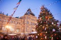 Christmas fairy on Red square in Moscow, Russian. Christmas celebration and decorations. New year. Decorated city. Christmas tree