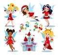 Christmas Fairy Winter Collection.Vector Illustration.