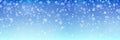 Christmas falling snow vector isolated on blue background. Snowflake transparent decoration effect. Royalty Free Stock Photo