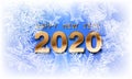 2020 Christmas falling snow vector isolated on dark background. Snowflake transparent decoration effect. Xmas snow flake pattern. Royalty Free Stock Photo