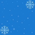 Christmas falling snowflake vector isolated on blue background. Snowflake decoration effect. Xmas snow flake pattern. Magic white Royalty Free Stock Photo