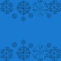 Christmas falling snowflake vector isolated on blue background. Snowflake decoration effect. Xmas snow flake pattern. Magic white Royalty Free Stock Photo