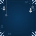 Christmas falling snowflake vector isolated on classic blue background. Snowflake decoration effect. Xmas snow flake pattern. Royalty Free Stock Photo