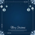 Christmas falling snowflake vector isolated on classic blue background. Snowflake decoration effect. Xmas snow flake pattern. Royalty Free Stock Photo