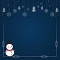 Christmas falling snowflake vector isolated on classic blue background. Snowflake decoration effect. Xmas snow flake pattern. Royalty Free Stock Photo