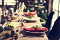 Christmas Family Dinner Table Concept Royalty Free Stock Photo