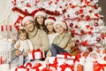 Christmas Family Portrait, Happy Father Mother Children Baby Royalty Free Stock Photo