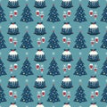 Christmas Fancy Party Celebration seamless pattern