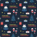 Christmas Fancy Party Celebration seamless pattern