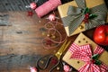Christmas Farmhouse style red and black Buffalo Plaid check ribbon gifts