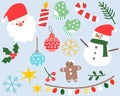 Christmas fashion patch badges pastel cute Kawai set for sticker , postcard , invitation , . vector illustration for kids elements