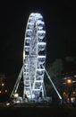 Christmas ferris wheel at Moravian square at advent time on December in Brno