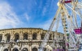 Christmas Ferris Wheel Roman Arena Amphitheatre Nimes Gard France