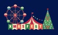 Christmas Fest Fun flat color vector poster