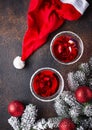 Christmas festive cocktail red martini Royalty Free Stock Photo