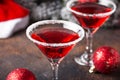 Christmas festive cocktail red martini Royalty Free Stock Photo