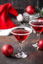Christmas festive cocktail red martini Royalty Free Stock Photo