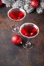 Christmas festive cocktail red martini Royalty Free Stock Photo