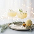 Christmas festive cocktails. Holiday season party drinks