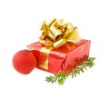 Christmas festive gifts and red bauble