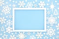 Christmas Festive Snowflake Star and Heart Background Border Royalty Free Stock Photo