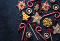 Christmas festive sweets background Royalty Free Stock Photo