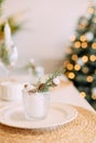 Christmas festive table house decor interior elegant Royalty Free Stock Photo