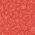 Christmas festive vector seamless pattern