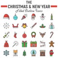 Christmas filled outline icon set, new year signs Royalty Free Stock Photo