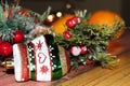 Christmas background, New Year holiday decoration making the magic mood of the upcoming holiday