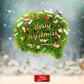 Christmas fir tree Bubble for speech. EPS 10