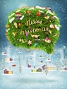 Christmas fir tree Bubble for speech. EPS 10