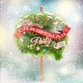 Christmas fir tree - Bubble for speech. EPS 10