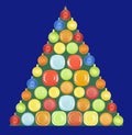 Christmas fir tree made from different plate and cups