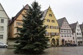 Christmas fir tree on medieval square in old town Rothenburg ob der Tauber, Bavaria, Germany. November 2014 Royalty Free Stock Photo