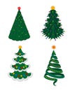 Christmas fir-tree set Royalty Free Stock Photo