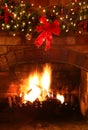 Christmas Fireplace Royalty Free Stock Photo