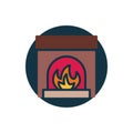 Christmas fireplace flat icon Royalty Free Stock Photo