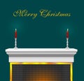 Christmas Fireplace Mantle Background