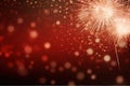 christmas fireworks background with blurred lights,