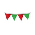 Christmas flags flat on white background