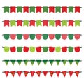 Christmas flags isolated on white background. Christmas vector banners