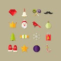 Christmas Flat Icons Set 1 Royalty Free Stock Photo