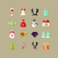 Christmas Flat Icons Set 2 Royalty Free Stock Photo