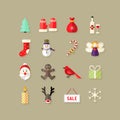 Christmas Flat Icons Set 4 Royalty Free Stock Photo