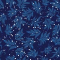 Christmas floral seamless background. Pattern vector