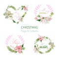 Christmas Flower Banners and Tags