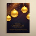 Christmas flyer celebration template with balls